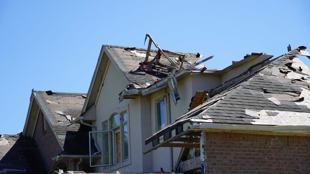 Damaged roof