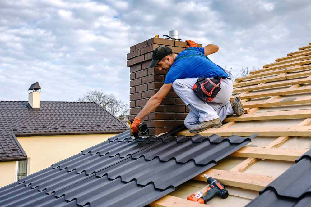 Contractor working on a roof