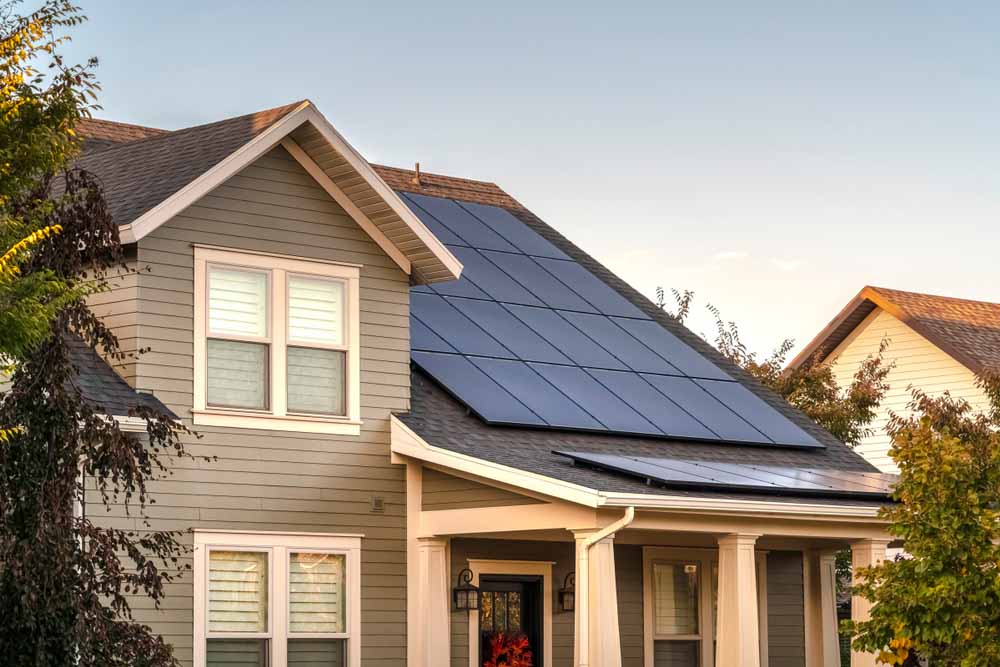 Solar panels installed on a roof